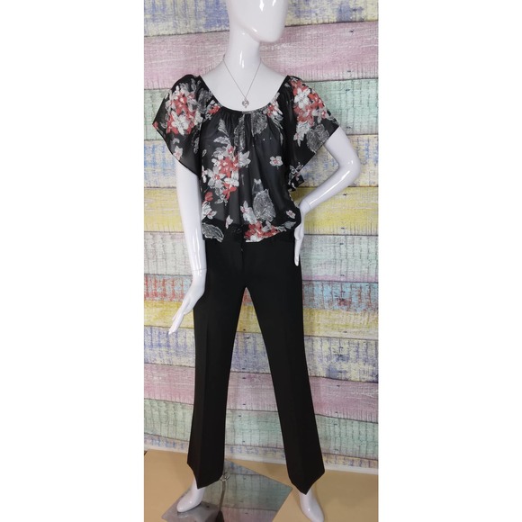 🍒 Full Tilt floral chiffon top size small - Picture 2 of 5